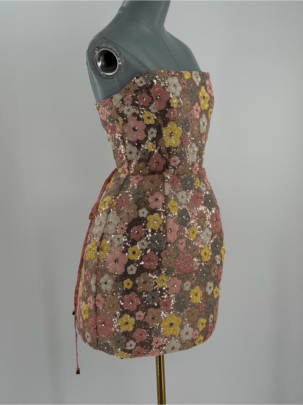 🆕 BRONX & BANCO 🧿 NWOT Maraya Floral Sequin Mini Dress, Yellow Multi, Sz M US6 - Picture 7 of 17